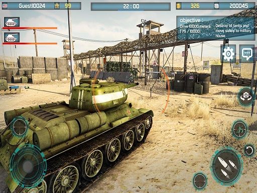 Tank Battle 3D : War of Tanks 2k20 - browser game screenshot