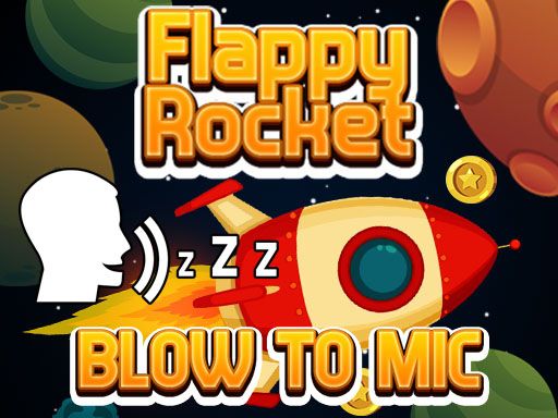 Flappy Rocket Playing with Blowing to Mic - browser game screenshot