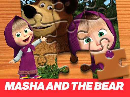Masha and the Bear Jigsaw Puzzle - browser game screenshot
