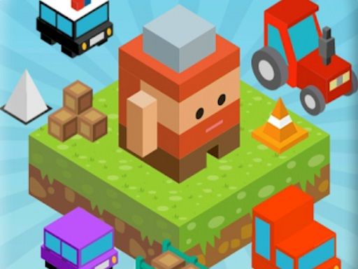 Blocky Fun Roads - browser game screenshot