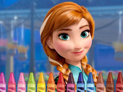 Anna Frozen Coloring - browser game screenshot
