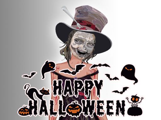 Halloween Girl Dressup - browser game screenshot