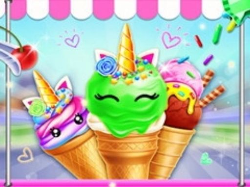 Unicorn Ice Cream Cone Maker - browser game screenshot