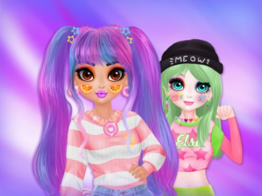 Princess e-Girl vs Soft Girl - browser game screenshot