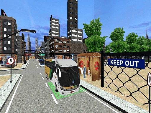 City Coach Bus Passenger Driving :Bus Parking 2021 - browser game screenshot
