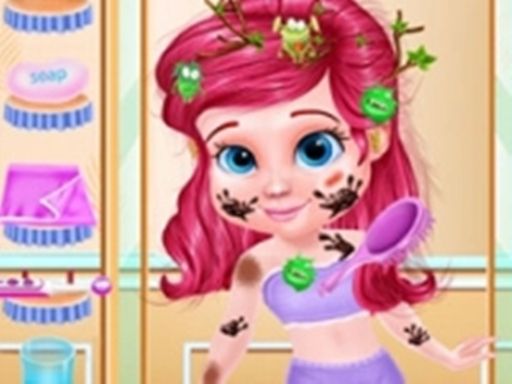 Messy Little Mermaid Makeover - Makeup & Dressup - browser game screenshot