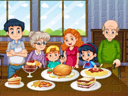 Family Dinner Jigsaw Family Dinner Jigsaw - browser game screenshot