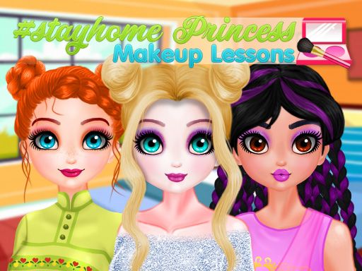 Stayhome Princess Makeup Lessons - browser game screenshot