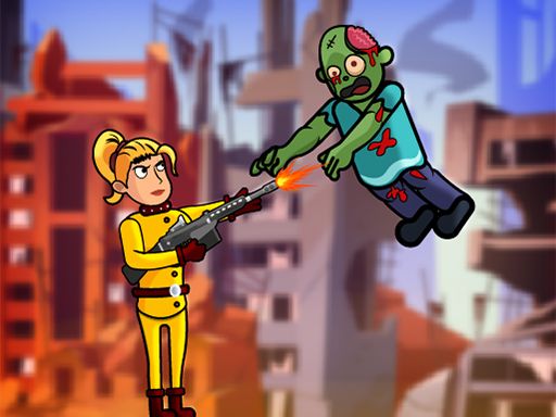 Zombie Ricochet Women Hunter - browser game screenshot
