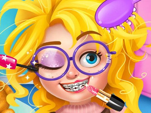 Nerdy Girl Makeup Salon - browser game screenshot