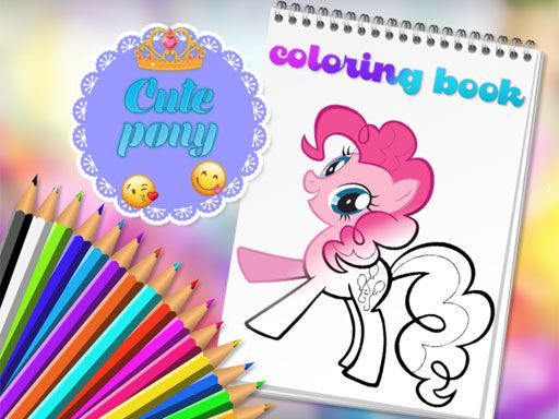 Cute Pony Coloring Book - browser game screenshot