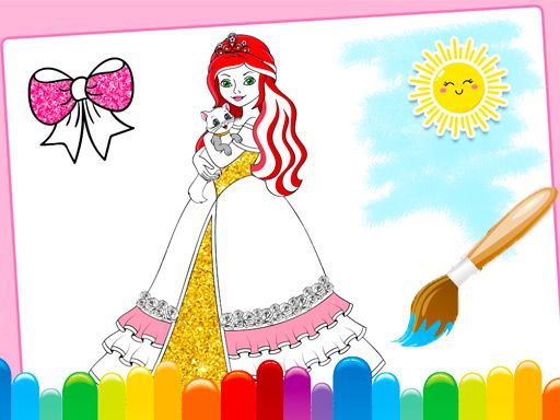 Princess Coloring Glitter - browser game screenshot