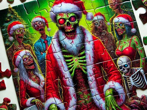 Zombie Christmas Jigsaw: Holiday Fun 4 Horror Fans - browser game screenshot