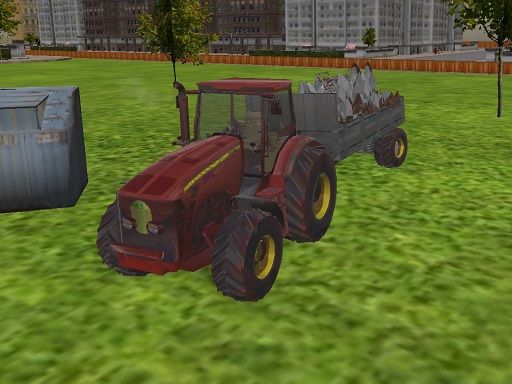 3D city tractor garbage sim - browser game screenshot