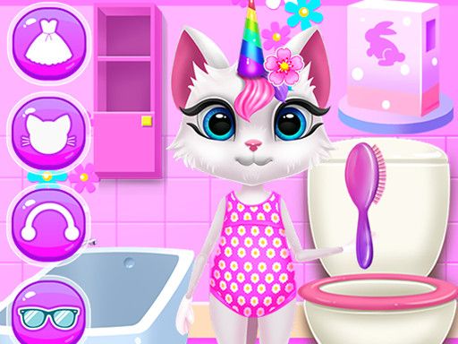 Kitty Unicorn Daily Care - browser game screenshot