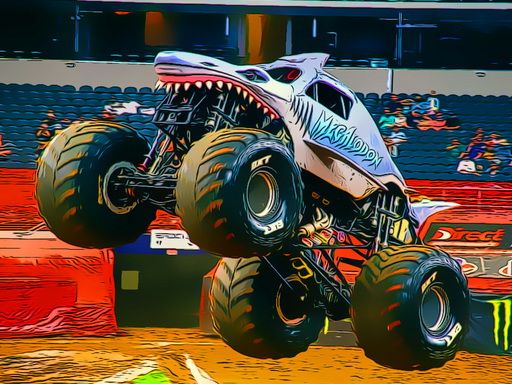 Monster Truck Racing Puzzle Monster Truck Racing Puzzle - browser game screenshot