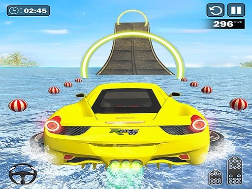 Water Surfing Car Stunt Games Car Driving Games - browser game screenshot