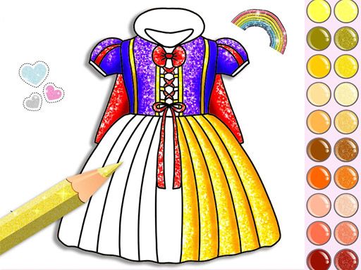 Princess Glitter Coloring - browser game screenshot