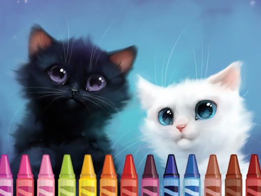 4GameGround - Kittens Coloring - browser game screenshot