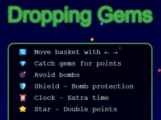 Dropping Gems - browser game screenshot