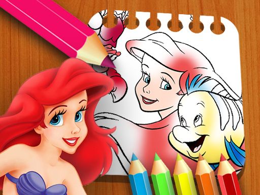 The Little Mermaid Coloring Book - browser game screenshot