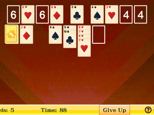 Above and Below Solitaire - browser game screenshot
