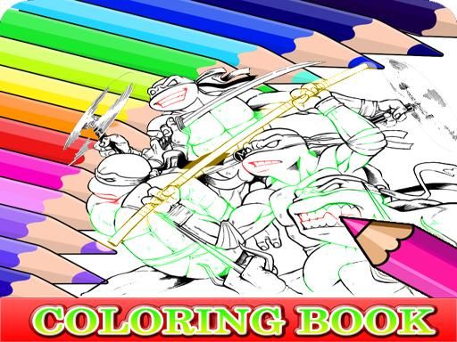 Coloring Book for Ninja Turtle - browser game screenshot