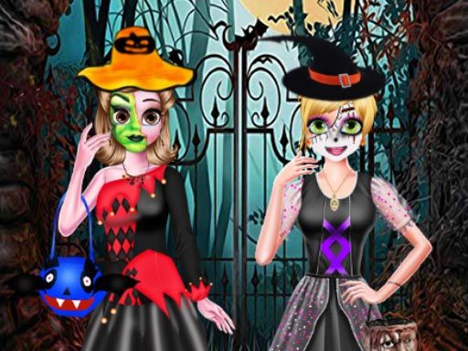 SISTERS HALLOWEEN DRESSES - browser game screenshot