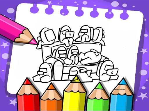 Coloring Book for Among Us - browser game screenshot