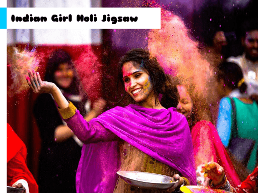 Indian Girl Holi Jigsaw - browser game screenshot