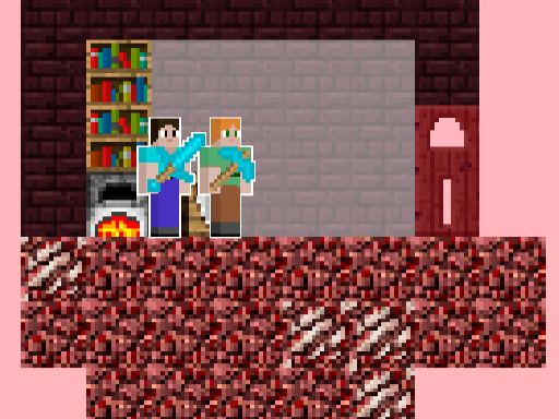 Alex and Steve Nether - browser game screenshot