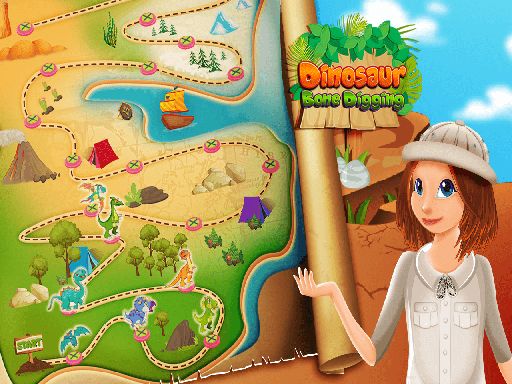 Nastya Dinosaur Bone Digging Games - browser game screenshot