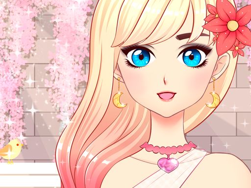 Anime Girl Fashion Dress Up & Makeup - browser game screenshot
