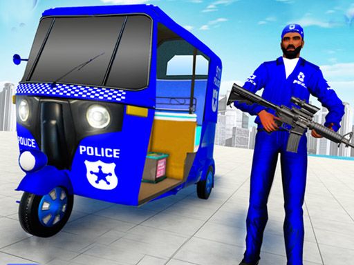 Police Auto Rickshaw Drive - browser game screenshot
