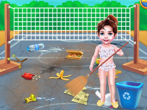 Baby Taylor Beach Cleaning Day - browser game screenshot