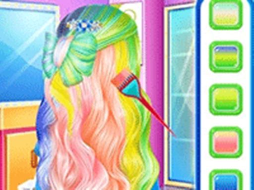 Princess Fashion Rainbow Hairstyle Design - browser game screenshot
