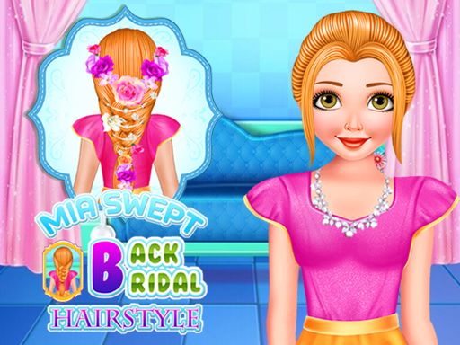 Mia Swept-Back Bridal Hairstyle - browser game screenshot